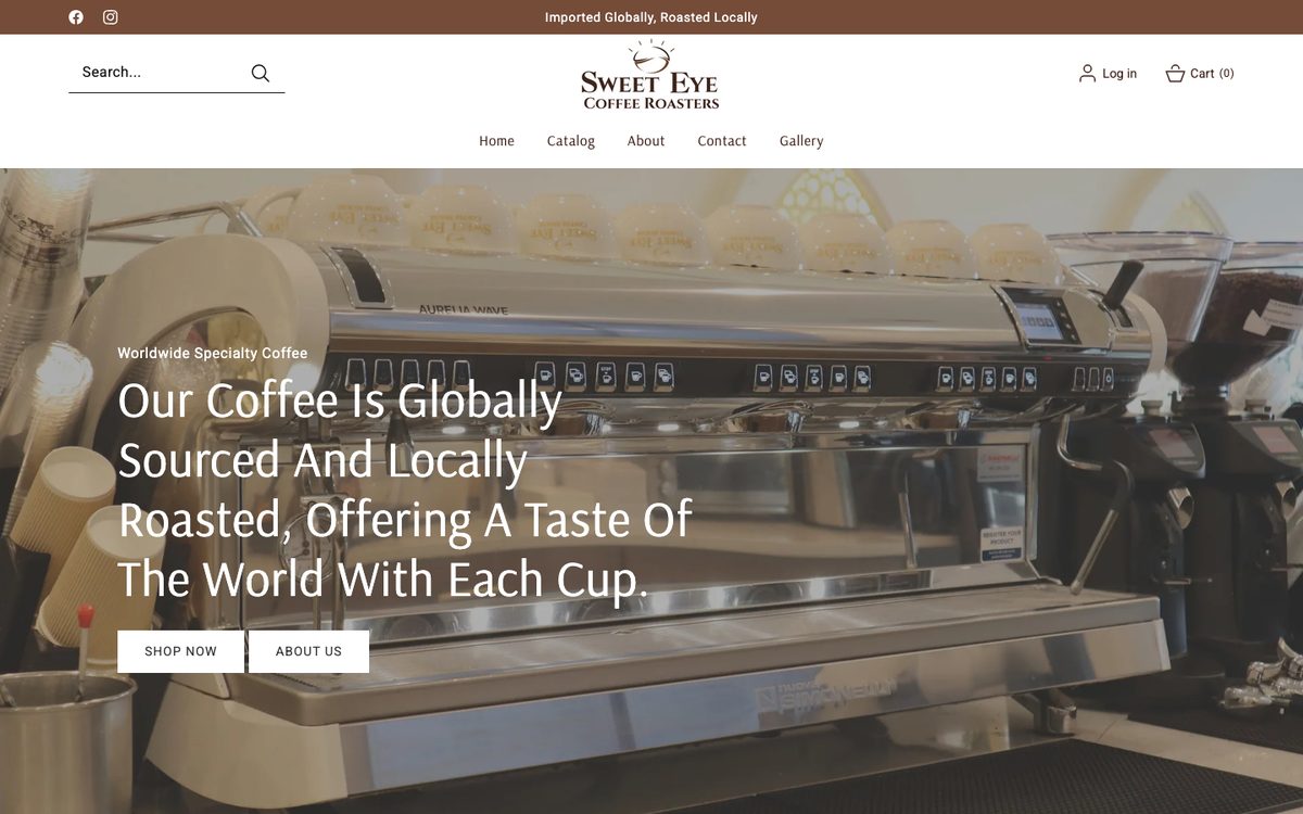 The Sweet Eye Coffee website